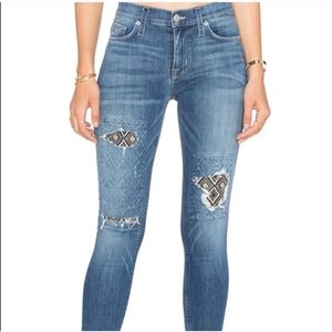 Womens Hudson Nico skinny mid rise jeans with patchwork size 25